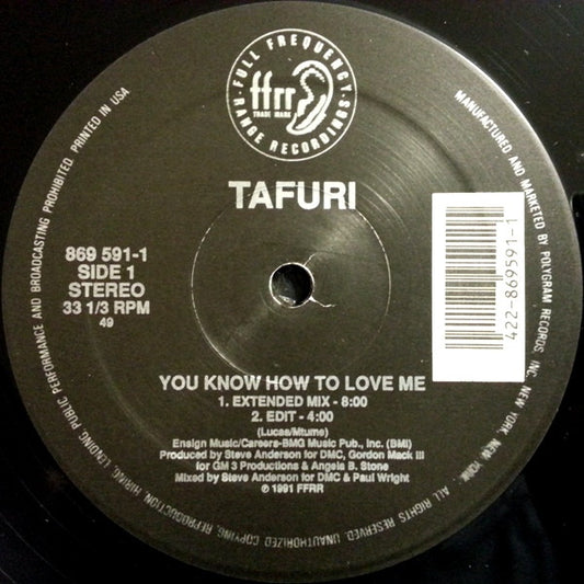 Tafuri – You Know How To Love Me / Start Up The Fire