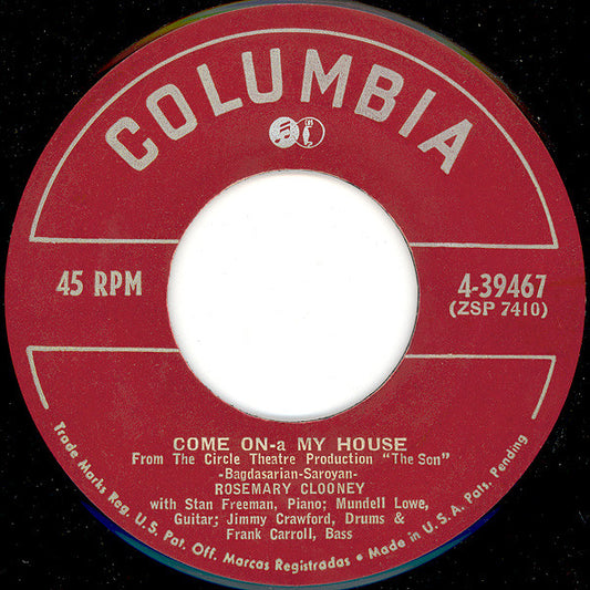 Rosemary Clooney – Come On-A My House / Rose Of The Mountain