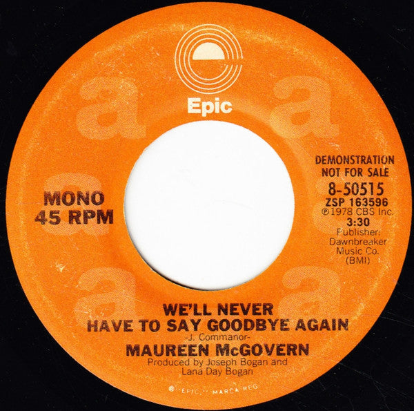 Maureen McGovern – We'll Never Have To Say Goodbye Again